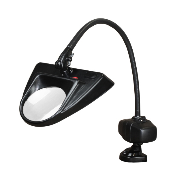 Dazor 5 Diopter LED Hi-Lighting Clamp Base Magnifier (30") - Black - Click Image to Close